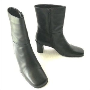 Casual Corner Boots Black Ankle Square 03801